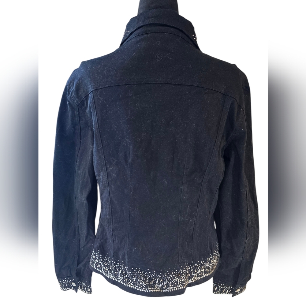 Christine Alexander Black Cotton Jacket With Bling - Picture 3 of 6